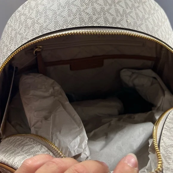Michael Kors backpack medium, logo, Vanilla/cream Color, Abbey Bag
